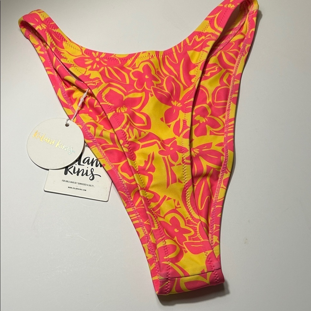 New Kulani Kinis high waisted Bikini Bottom floral Cheeky Medium